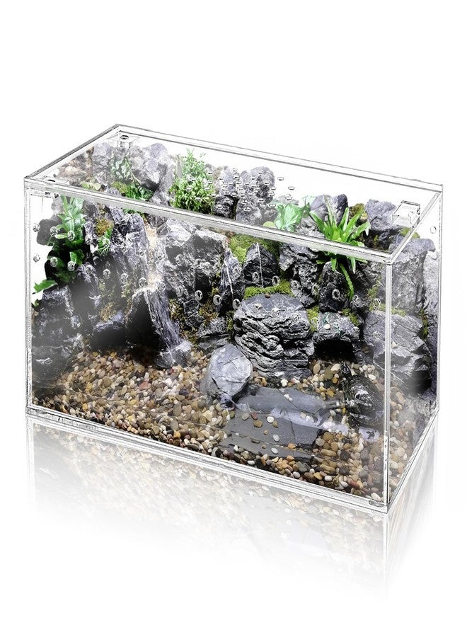 Tlence Acrylic Tarantula Enclosure Terrarium, 8" x 4" x 4" Small Magnetic Reptile Tank, Micro Spider Breeding Habitat Cage, Clear Ventilated Lizard Display Box for Hermit Crab Invertebrates Scorpion - Image 1